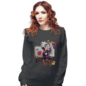 Daily_Deal_Shirts Long Sleeve Shirts, Unisex / Small / Charcoal Spidey Portrait