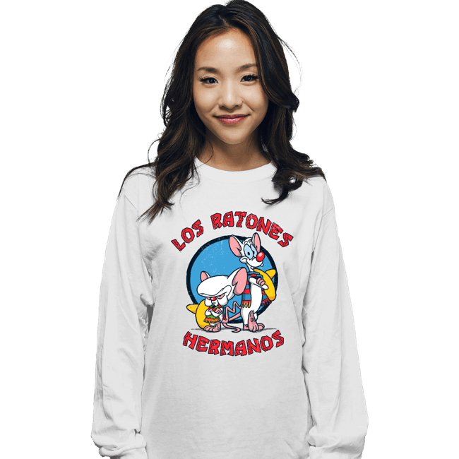 Daily_Deal_Shirts Long Sleeve Shirts, Unisex / Small / White Los Ratones Hermanos