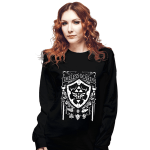 Shirts Long Sleeve Shirts, Unisex / Small / Black Timeless Ocarina Banner