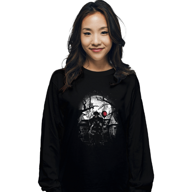 Shirts Long Sleeve Shirts, Unisex / Small / Black Moonlight Clown