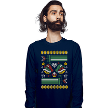 Load image into Gallery viewer, Shirts Long Sleeve Shirts, Unisex / Small / Navy A Very Mushroom Christmas
