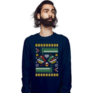 Shirts Long Sleeve Shirts, Unisex / Small / Navy A Very Mushroom Christmas