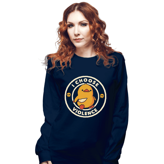 Daily_Deal_Shirts Long Sleeve Shirts, Unisex / Small / Navy I Choose Violence