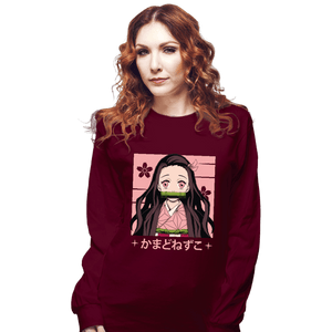 Shirts Long Sleeve Shirts, Unisex / Small / Maroon Nezuko