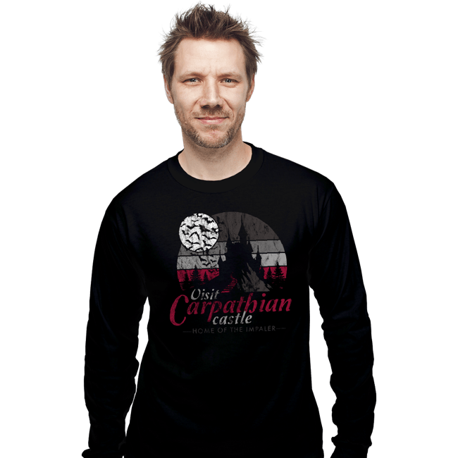 Daily_Deal_Shirts Long Sleeve Shirts, Unisex / Small / Black Visit Carpathian Castle