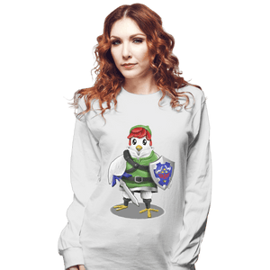 Shirts Long Sleeve Shirts, Unisex / Small / White Hyrule Chicken