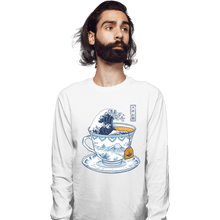 Load image into Gallery viewer, Shirts Long Sleeve Shirts, Unisex / Small / White The Great Kanagawa Tea
