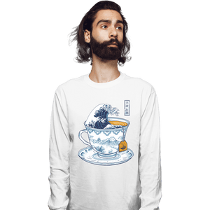 Shirts Long Sleeve Shirts, Unisex / Small / White The Great Kanagawa Tea