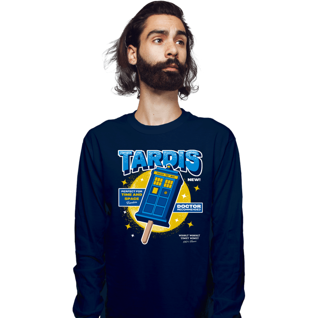 Shirts Long Sleeve Shirts, Unisex / Small / Navy Time and Space Ice Cream