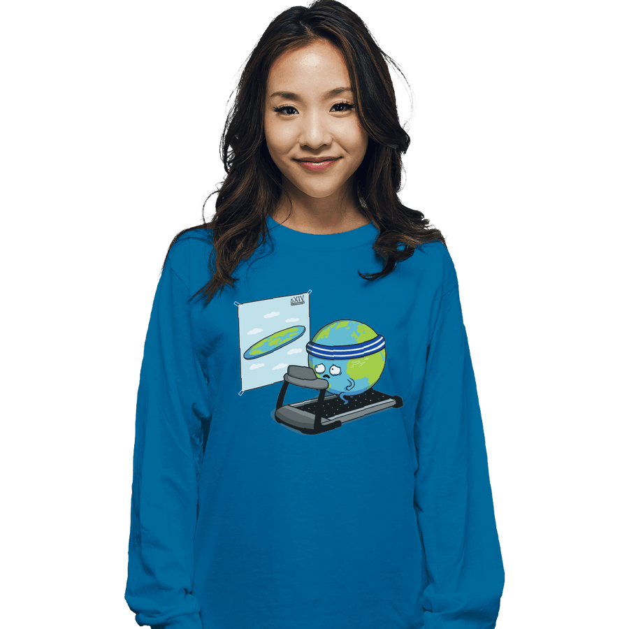 Shirts Long Sleeve Shirts, Unisex / Small / Sapphire Round Earth