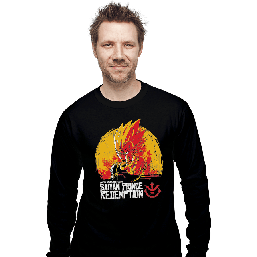 Shirts Long Sleeve Shirts, Unisex / Small / Black Saiyan Prince Redemption