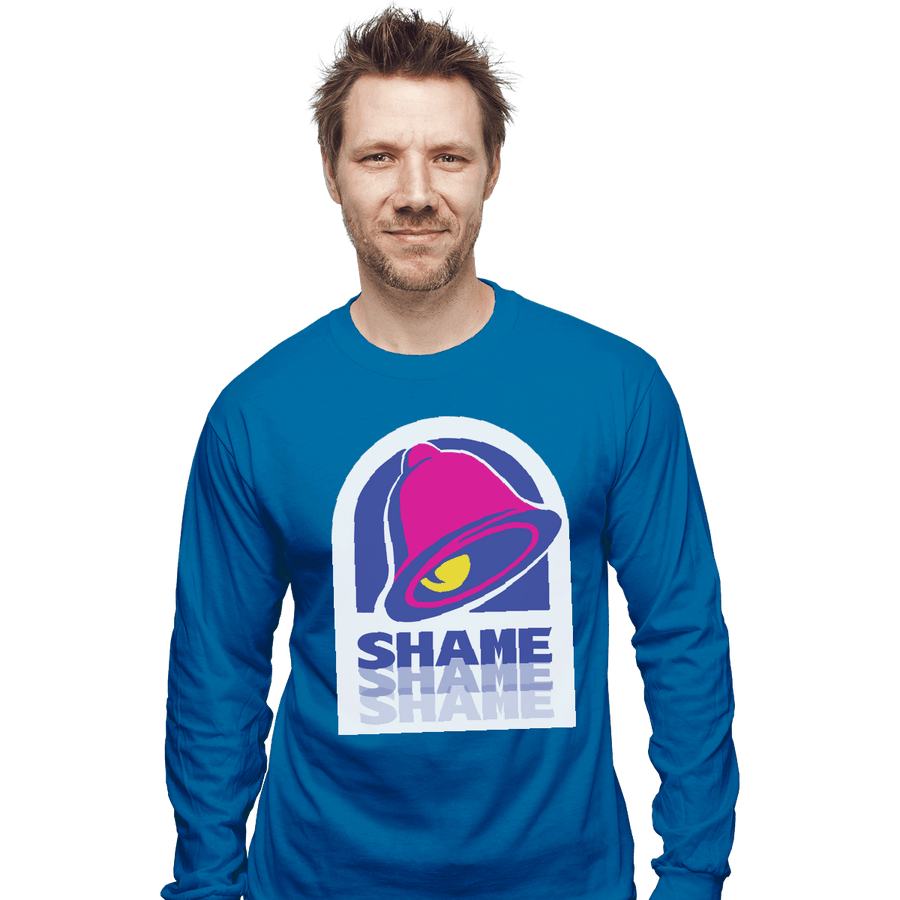Shirts Long Sleeve Shirts, Unisex / Small / Sapphire Taco Shame