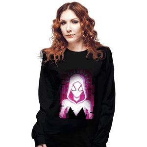 Daily_Deal_Shirts Long Sleeve Shirts, Unisex / Small / Black Glitch Spider-Gwen