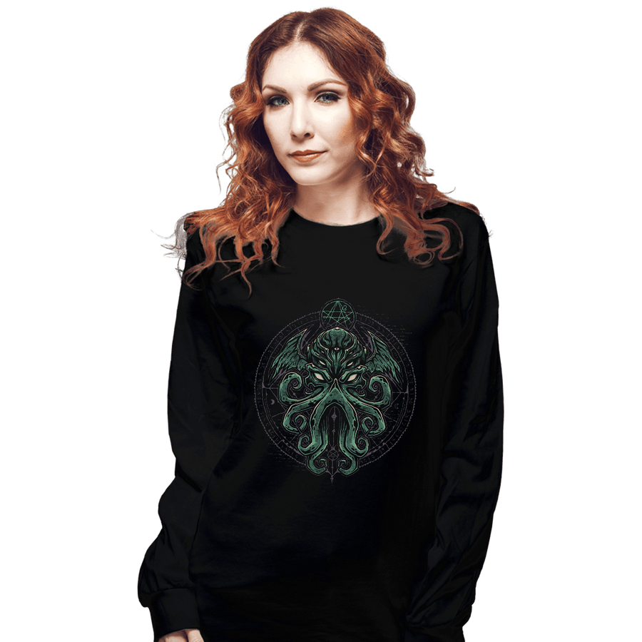 Shirts Long Sleeve Shirts, Unisex / Small / Black Great Cthulhu
