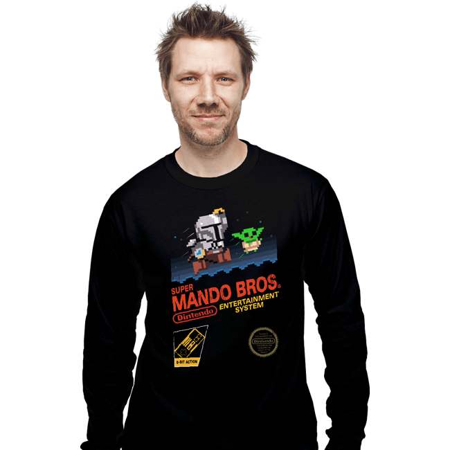 Daily_Deal_Shirts Long Sleeve Shirts, Unisex / Small / Black Super Mando Bros