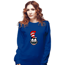 Load image into Gallery viewer, Shirts Long Sleeve Shirts, Unisex / Small / Royal Blue Mad Cat Hat
