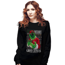Load image into Gallery viewer, Daily_Deal_Shirts Long Sleeve Shirts, Unisex / Small / Black Merry Grouchmas Ugly Sweater
