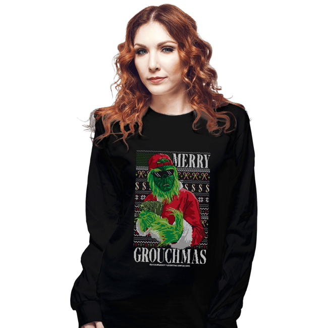 Daily_Deal_Shirts Long Sleeve Shirts, Unisex / Small / Black Merry Grouchmas Ugly Sweater