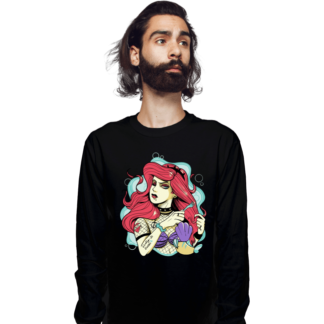 Daily_Deal_Shirts Long Sleeve Shirts, Unisex / Small / Black Down Where It's Wetter