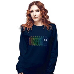 Secret_Shirts Long Sleeve Shirts, Unisex / Small / Navy Tardis Trail