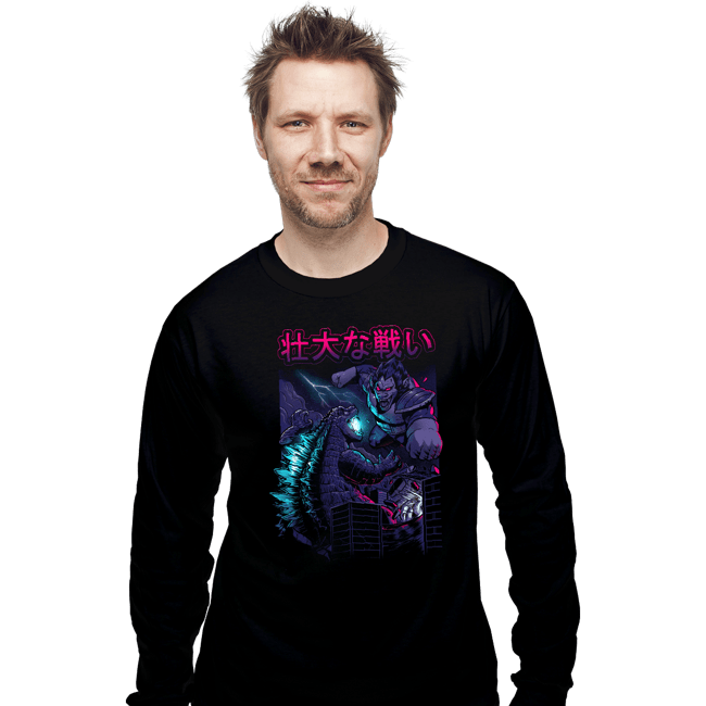 Secret_Shirts Long Sleeve Shirts, Unisex / Small / Black Epic Kaiju Battle