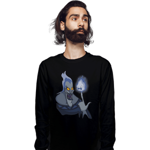 Shirts Long Sleeve Shirts, Unisex / Small / Black Finger Flame
