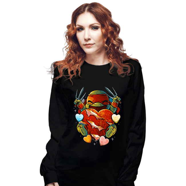 Daily_Deal_Shirts Long Sleeve Shirts, Unisex / Small / Black Love Turtle