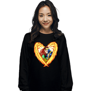 Daily_Deal_Shirts Long Sleeve Shirts, Unisex / Small / Black Burning Love