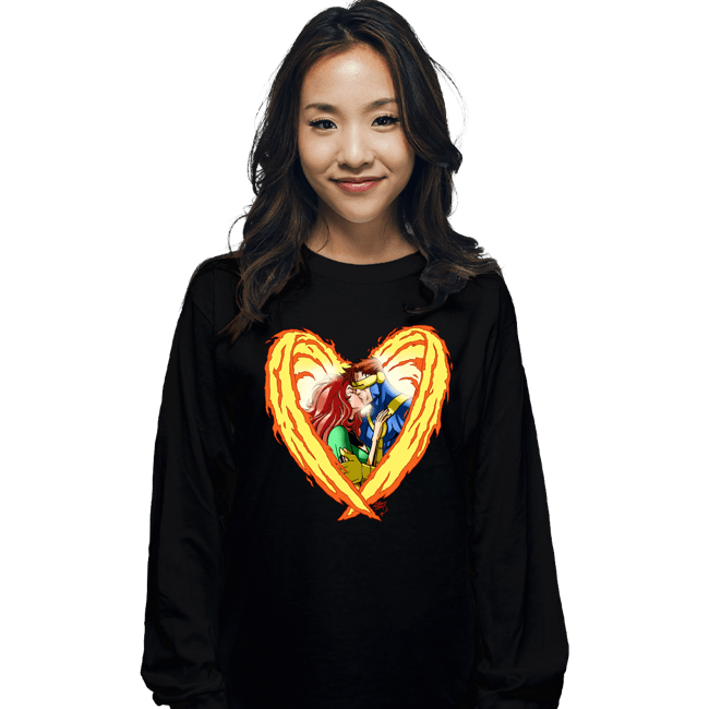 Daily_Deal_Shirts Long Sleeve Shirts, Unisex / Small / Black Burning Love