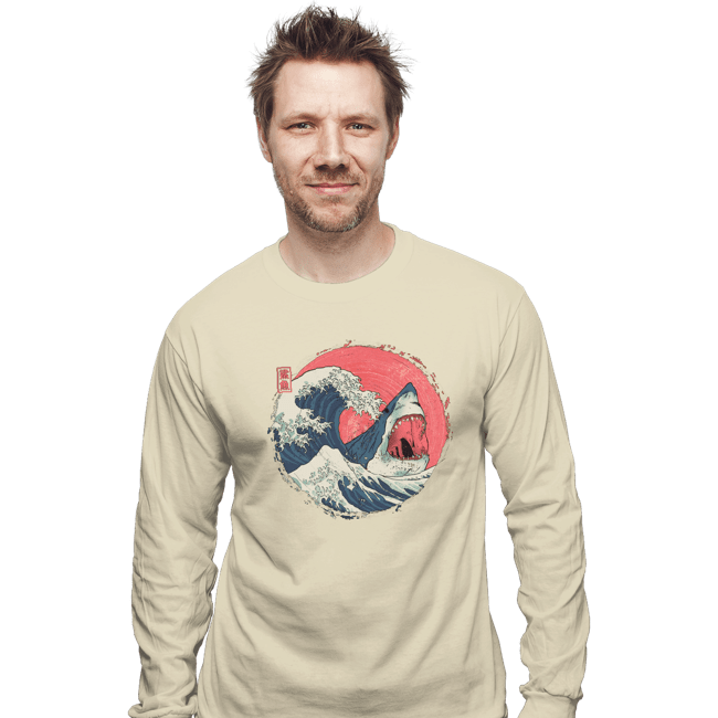 Daily_Deal_Shirts Long Sleeve Shirts, Unisex / Small / Natural The Great Shark