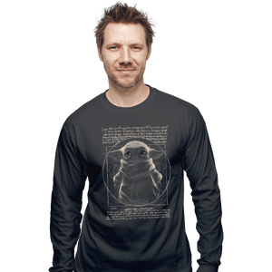 Shirts Long Sleeve Shirts, Unisex / Small / Charcoal Vitruvian Baby Yoda