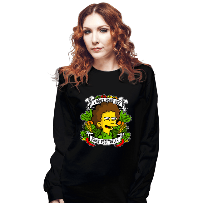 Secret_Shirts Long Sleeve Shirts, Unisex / Small / Black No Darn Vegetables
