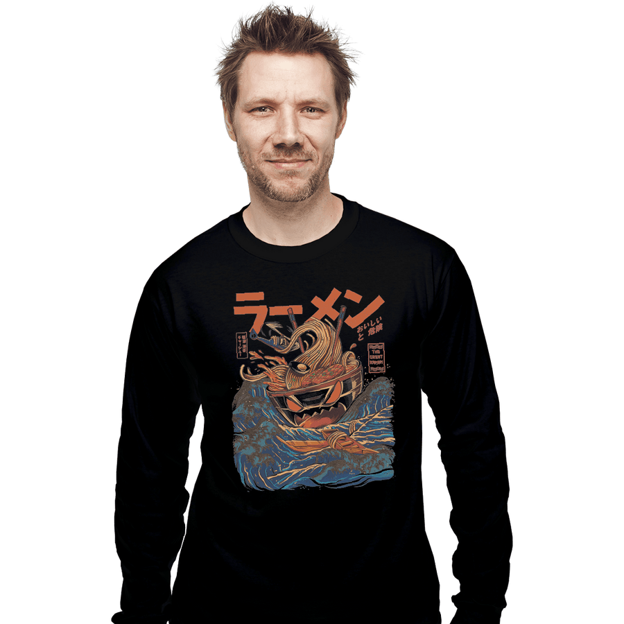 Shirts Long Sleeve Shirts, Unisex / Small / Black Great Ramen off Kanagawa
