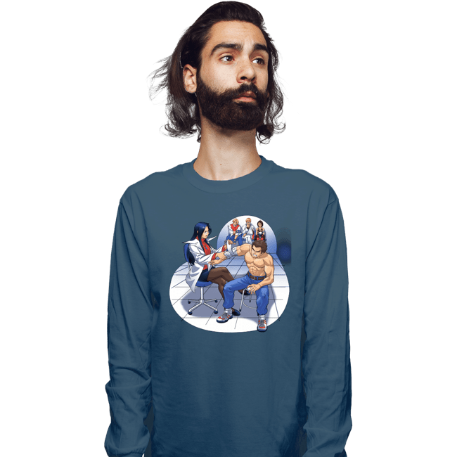 Shirts Long Sleeve Shirts, Unisex / Small / Indigo Blue School Brawl