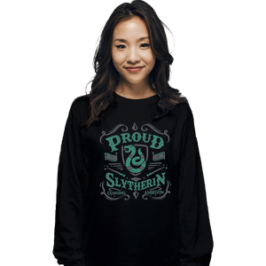 Shirts Long Sleeve Shirts, Unisex / Small / Black Proud to be a Slytherin