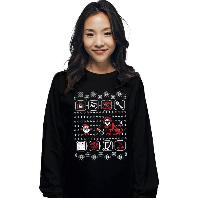 Shirts Long Sleeve Shirts, Unisex / Small / Black Santa Of The Yolk Folk