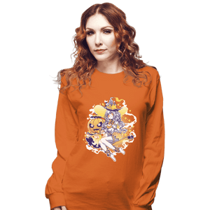 Shirts Long Sleeve Shirts, Unisex / Small / Orange Pumpkin Spice Witch