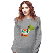 Load image into Gallery viewer, Shirts Long Sleeve Shirts, Unisex / Small / Sports Grey The Very Hungry Dinosaur
