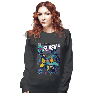 Shirts Long Sleeve Shirts, Unisex / Small / Charcoal Wolverine VS Slash