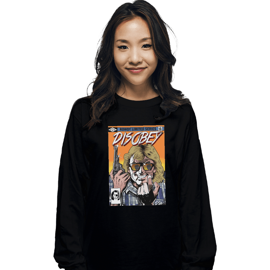 Shirts Long Sleeve Shirts, Unisex / Small / Black Disobey