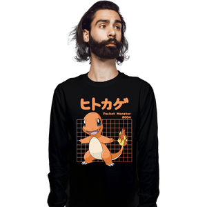 Sold_Out_Shirts Long Sleeve Shirts, Unisex / Small / Black Charmander X-Ray