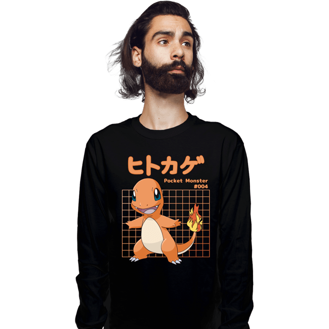 Sold_Out_Shirts Long Sleeve Shirts, Unisex / Small / Black Charmander X-Ray