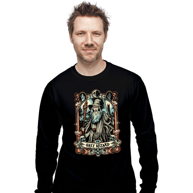 Daily_Deal_Shirts Long Sleeve Shirts, Unisex / Small / Black The Grey Wizard Crest