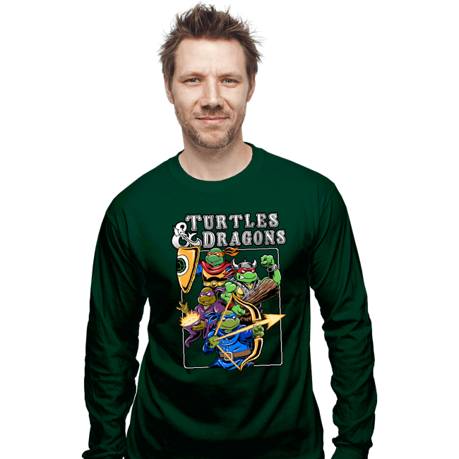 Daily_Deal_Shirts Long Sleeve Shirts, Unisex / Small / Forest Turtles & Dragons