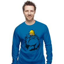 Load image into Gallery viewer, Daily_Deal_Shirts Long Sleeve Shirts, Unisex / Small / Sapphire Big Toasty Cinnamon Bun
