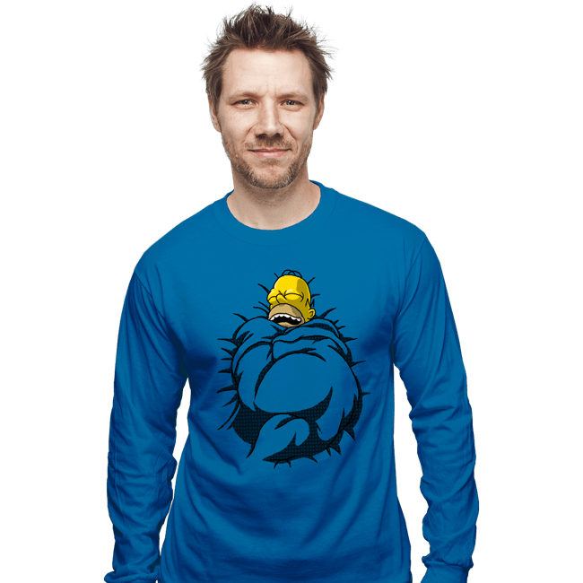 Daily_Deal_Shirts Long Sleeve Shirts, Unisex / Small / Sapphire Big Toasty Cinnamon Bun