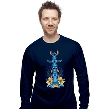 Load image into Gallery viewer, Shirts Long Sleeve Shirts, Unisex / Small / Navy Alien Mood Totem
