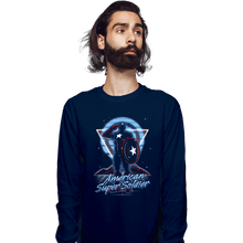 Load image into Gallery viewer, Shirts Long Sleeve Shirts, Unisex / Small / Navy Retro American Super Soldier
