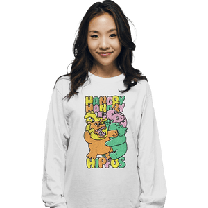 Secret_Shirts Long Sleeve Shirts, Unisex / Small / White Hangry Hippos