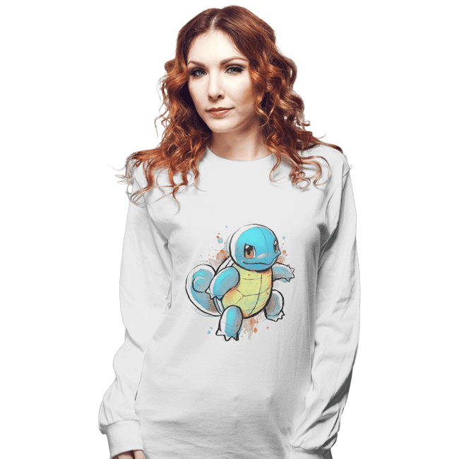 Shirts Long Sleeve Shirts, Unisex / Small / White Water Ink